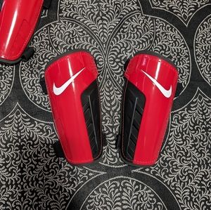 Nike Red and Black Soccer Shin Guards